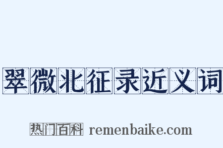 翠微北征录近义词是什么意思的图片